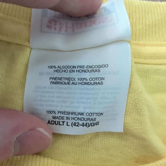 Don't Ever Give Up Cancer Graphic T-Shirt Mens L Yellow - Picture 5 of 5